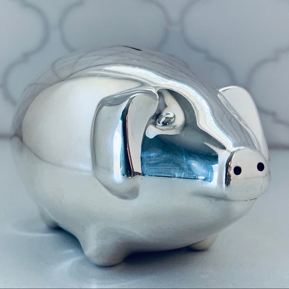 Silverplated Vintage Piggy Bank *Missing Bottom